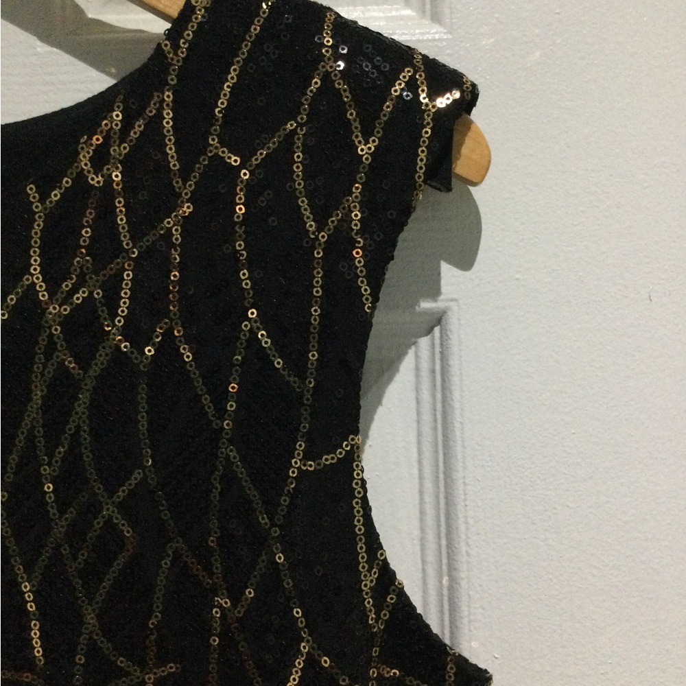 BNWT Jessica Black And Gold Sequin Dress - Picture 4 of 6